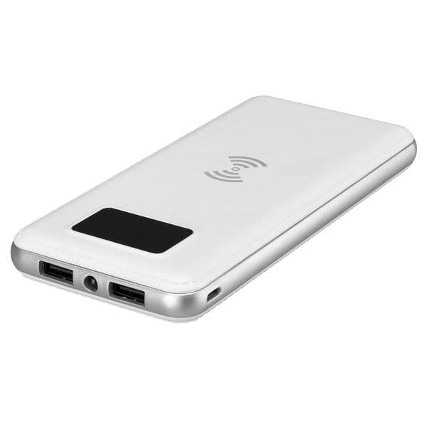 ED278  S-link IP-G10W 10000mAh LCD Göstergeli Kablosuz Powerbank Beyaz Taşınabilir Pil Şarj Cihazı — detay
