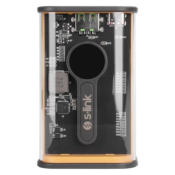 ED274  S-link V92 9200mAh PD22.5W + QC3.0 USB+Type-C Gri/Sarı LCD Şeffaf Taşınabilir Pil Şarj Cihazı Powerbank