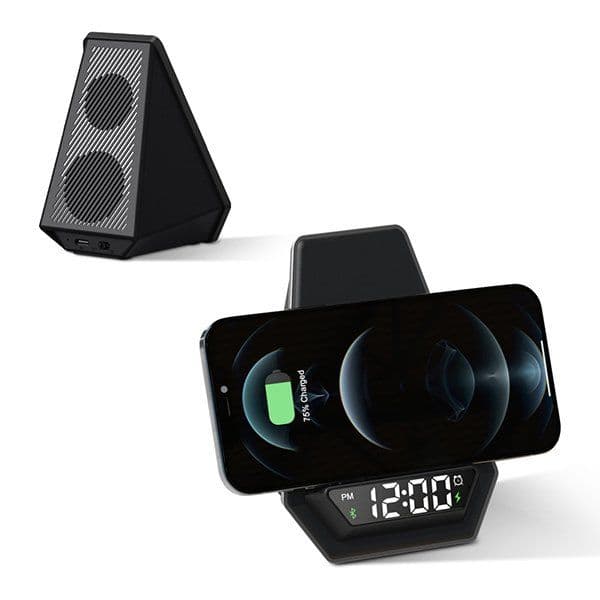 KABLOSUZ SARJ CİHAZI - HOPARLÖR  (AKILLI SAAT-ALARM-IŞIKLI LOGO) — detay