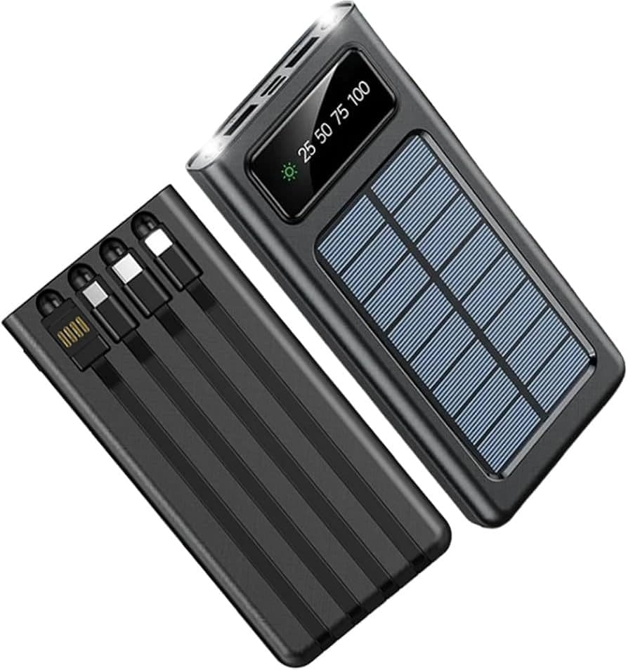 ED258 10000 mAh Güneş Enerjili (Dahili Kablolu) Powerbank