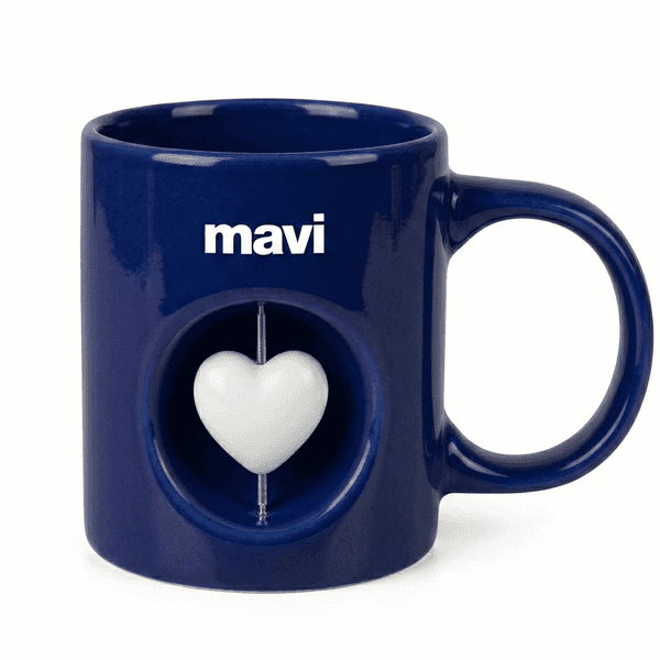 ED66 Lacivert Döner Objeli Kupa