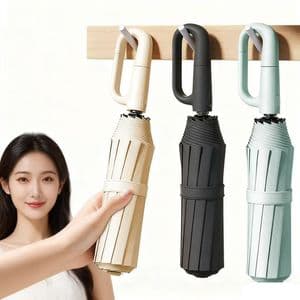 Rüzgâr Dayanımlı Su Geçirmez Kompakt Otomatik Halkalı Şemsiye