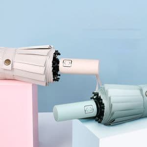 Araba İçin Rüzgar Geçirmez Güçlendirilmiş Kompakt Katlanır Şemsiye