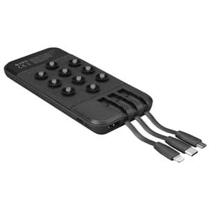 ED275 S-link IP-G14L 10000mAh Gizli Ledli Vantuz+Stand Siyah Dahili Kablolu Taşınabilir Pil Şarj Cihazı Powerbank