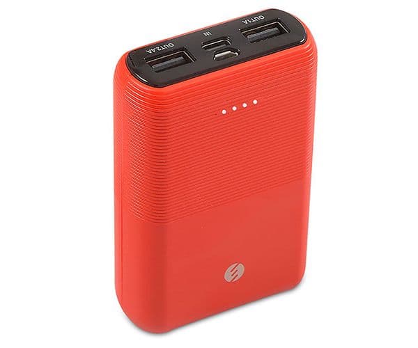ED286  S-link IP-S110 10000mAh 2*Usb Port+Micro+Type C Powerbank Kırmızı Taşınabilir Pil Şarj Cihazı