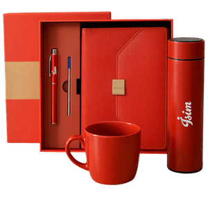 Kutulu Defter Kalem Seti & Dereceli Termos & Kupa Hediye Seti