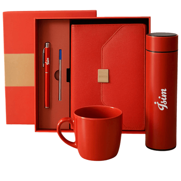 Kutulu Defter Kalem Seti & Dereceli Termos & Kupa Hediye Seti