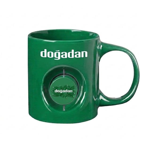 ED68 Yeşil Döner Objeli Kupa — detay